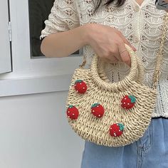 Material: StrawSize: 20*14cm / 7.9*5.5 in Aesthetic Store, Indie Aesthetic Outfits, Jeans Patchwork, Girl Aesthetics, Egirl Clothes, Aesthetic Stores, Jogging Shorts, Artsy Outfit, Jumpsuit Men