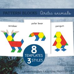 the pattern blocks are designed to look like origami animals