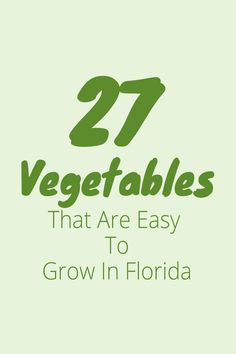 the words, 27 vegetables that are easy to grow in florida on a green background