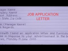 a job application letter written in red on a piece of paper with the words job application