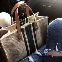 The Nichole Collection Totes DARK BLUE The RILEY Tas Bahu, Business Briefcase, Canvas Handbags, Big Bags, Sierra Leone, Vintage Handbags