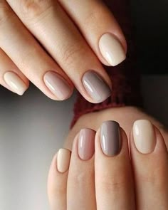 April Nails, February Nails, Shellac Nails, Minimalist Nails, Short Acrylic Nails, Nude Nails