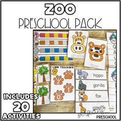 zoo preschool pack includes 20 activities