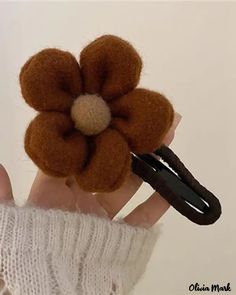 Color: brown, Size: 1pc Colorful Ponytail, Plush Flower, Headwear Fashion, Elegant Ponytail, Floral Hair Clip, Curly Lace Front Wigs, Wedding Hair Clips, Flower Hair Clip, Hair Clips Girls