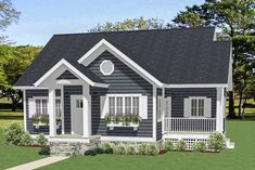 this is a computer rendering of the small cottage style house plans for families and their children