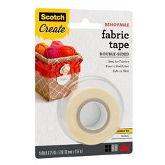 scotch crafts fabric tape, double sided, 3 / 4 x 10 yards, white