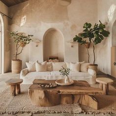 Tulum Inspired Living Room, Stone Lounge, Mediterranean Interior, Earthy Home, Beauty Of Simplicity, Mediterranean Home, Boho Living Room, Living Room Inspo, Dream House Decor