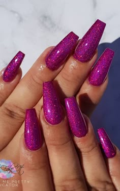 Cool Acrylic Nails, Magenta Nails, Acrylic Nail Art Designs, Dark Pink Nails, Polish Fashion, Acrylic Nail Polish, Sculptured Nails, Pretty Nail Colors, Purple Acrylic Nails