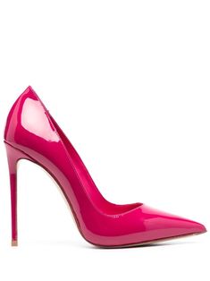 Find LE SILLA 120mm Eva Patent Leather Pumps on Editorialist. hot pink patent leather pointed toe branded insole 120 mm high stiletto heel Pink Stiletto Heels, Hot Pink Heels, Pink Stilettos, Very High Heels, Pink High Heels, Pink Patent Leather, Italian Shoes, Pink Pumps, Pink Heels