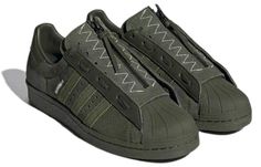 Adidas Superstar 80s x Neighborhood Olive GX1401 Adidas Superstar 80s, Retro Skater, Adidas Superstars, 80s Look, Run Dmc, Adidas Originals Superstar, Puma Suede, Shoe Inspo, Best Sneakers