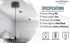 an advertisement for some kind of lighting fixture in a room with white walls and floors