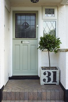 Create an inviting entrance to your home... Update and refresh your door with colour! It's amazing the difference a new shade can make to the look of your home! Front Door Numbers, Front Door Plants, Front Door Planters, Front Door Ideas, Door Colour, Front Door Steps, Door Planter, Best Front Doors, Number Ideas