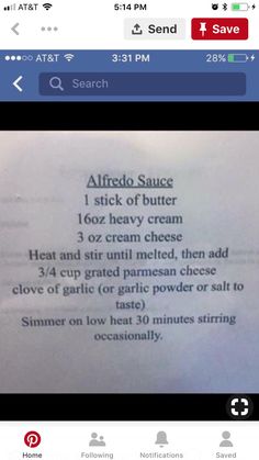 an image of a recipe on facebook