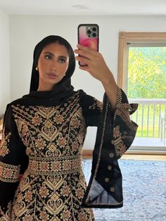 Palestinian thobe #vela #thobe #hijabi Thobes For Women, Lebanese Dress, Hijabi Outfit, Neckwear Women, Pashmina Hijab Tutorial, Traditional Attire, Hijab Dress, Hijab Fashion, Modest Fashion