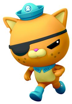 a cartoon cat with sunglasses and a hat on its head is running through the air