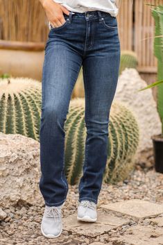 KanCan Jeans  KanCan Stretch Level: Stretchy  Color: Dark Blue Cut: Boot Cut, 32 Inseam* Rise: High-Rise, 10 Front Rise* 68% COTTON, 30% POLYESTER, 2%SPANDEX Stitching: Classic  Fly: Zipper Style #: KC8683D  Contact us for any additional measurements or sizing.  *Measured on the smallest size, measurements may vary by size. Kancan Jeans, Comfy Leggings, Stylish Skirts, Los Angeles Usa, Youre The One, Walk This Way, Dark Wash Jeans, Mix Match, Trend Setter