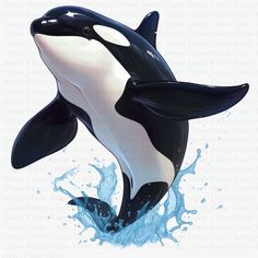 an orca jumping out of the water