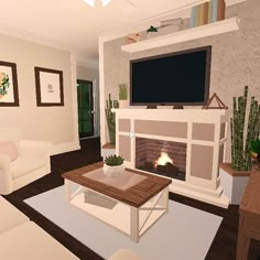 the living room is clean and ready to be used as a virtual home decorating