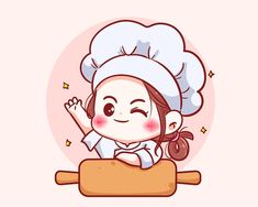 a cartoon character with a chef hat on