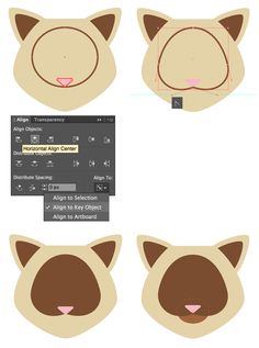 how to draw a cartoon cat's head in adobe and photoshopped with text