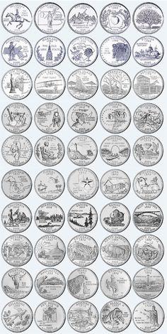 an image of many different types of coins