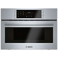 bosch built - in oven with electronic controls and stainless steel finish, front panel view