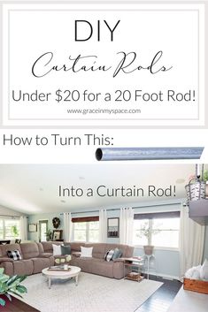 a living room with the words diy certain robs under $ 250 for a 20 foot