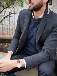 Men Winter Fashion Inspiration - topcoat brathwait watch blue sweater Men Winter Fashion, Winter Fashion Inspiration, Basic Wardrobe Essentials, Engagement Picture Outfits, Dressy Outfit, Style Inspiration Winter, Mens Fashion Fall, Picture Outfits