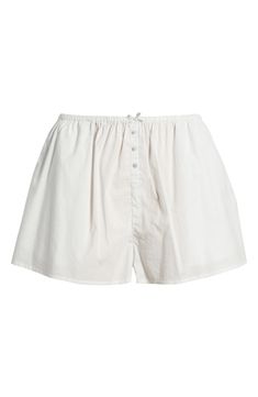 Love to lounge in these breezy stretch-cotton shorts covered in subtle stripes and fronted with a dainty bow. 1" inseam; 13 1/2" leg opening; 10 1/2" front rise; 13 1/2" back rise Elastic waist 95% cotton, 5% spandex Machine wash, tumble dry Imported Florence By Mills, Stripe Shorts, Sleep Shorts, Striped Shorts, Cotton Shorts, Stretch Cotton, Florence, Zen, Elastic Waist