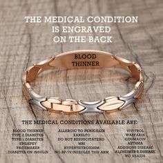 EXQUISITE DESIGN:This lovely medical id bracelet is dedicated to all women who love life,Seed design links metaphorical life of hope, as long as the stick to their own beliefs, tomorrow will be better! RELIABLE MATERIAL:Made of high quality 316L stainless steel, with rose gold plating,shiny,non-allergic and waterproof. Dedicated to all the women who love life with this beautiful, well-crafted and lovely medical ID bracelet JUST RIGHT SIZE:3/8 "width just right for feminine wrist,Oval medical id Addisons Disease, Medical Id Bracelets, Medical Bracelet, Medical Alert, Cool Gifts For Women, Id Bracelets, Tomorrow Will Be Better, White Gift Boxes, Velvet Bag