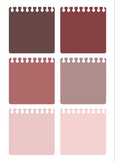 four different shades of brown and pink