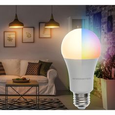 an image of a smart light bulb in the living room