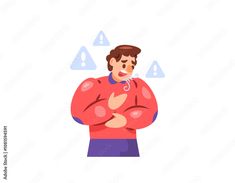 illustration of a man looking hard to breathe. shortness of breath, asthma symptoms and lung disease. facial expressions and gestures. respiratory system disorders. health problems. flat style Stock Vector | Adobe Stock Hard Breathing, Asthma Symptoms, Lung Disease, Shortness Of Breath, Respiratory System