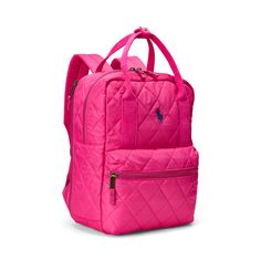 This backpack features diamond quilting plenty of pockets and our iconic Big Pony making it a must-have for school and weekend adventures. Quilted Backpack For Back To School, Quilted Standard Backpack For Back To School, Back To School Quilted Backpack, Back To School Quilted Bags, Quilted Nylon Bag For School, Quilted Backpack For Travel And Back To School, Quilted Nylon School Bag, Back To School Travel Backpack With Quilted Detail, Back To School Quilted Travel Backpack