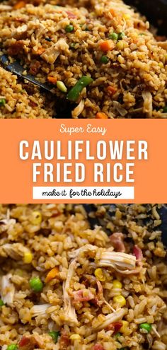 this is an easy and delicious recipe for cauliflower fried rice made in one pot