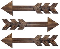 three wooden arrows pointing in different directions