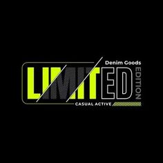 the logo for denim goods, which is neon yellow and black with an arrow on it