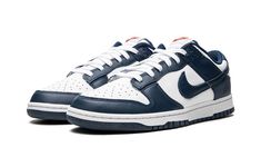 The Nike Dunk Low “USA” is a May 2022 release of the patriotic sneaker in a classic  colorway and all-leather construction.  The “USA”  celebrates major holidays that are observed by the US during the spring and summer.  This design features Valerian Blue overlays that are contrasted with a white leather base on the mid-panel, toe, and heel.  Blue Swooshes cover the mid-panels and pops of red appear on the tongue and heel logo to complete the design.  Release Date: June 16, 2022 Nike Dunk Low Valerian Blue, Usa Shoes, Blue Air, Yeezy 500, Nike Swoosh Logo, Valerian, Red Nike, Blue Nike, Nike Dunk Low