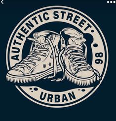 a pair of shoes with the words authentic street urban