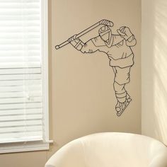 a drawing of a baseball player swinging a bat