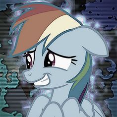 an image of a pony that is looking at the camera with eyes wide open and one eye half closed