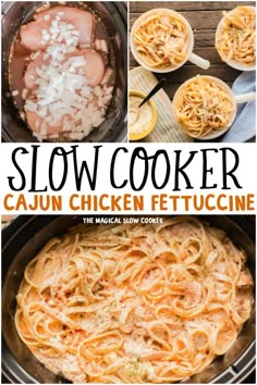 this slow cooker cajun chicken fettuccine recipe is so easy to make