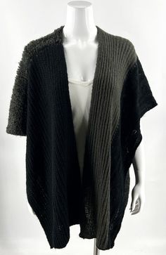 Measurements: in inches Length: 32 New with tags. Sweater Wrap, Wrap Shawl, Simply Vera Wang, Simply Vera, Wrap Sweater, Vera Wang, Shawls And Wraps, Sweater Outfits, Black Gray