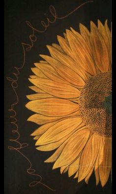 a drawing of a sunflower with words written on it