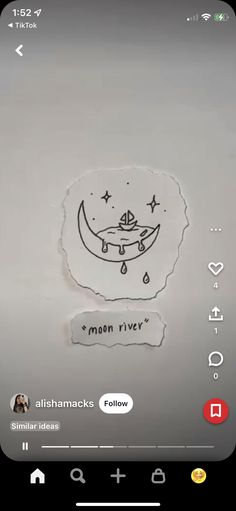 an image of a sticker on the back of a cell phone that says moon river