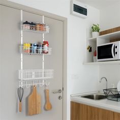 the kitchen is clean and ready to be used as a storage area for cooking utensils