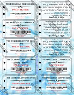 two tickets for the incredible coupon book are shown in front of a blue background