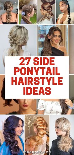 Looking for a stunning hairstyle for your upcoming prom nightLook no further than this elegant half up prom hair lookPerfect for adding a touch of... Up Prom Hair, Half Up Prom Hair, Half Up Prom Hairstyles, Up Prom Hairstyles, Lob Haircut With Bangs, Semi Formal Hairstyles, Side Braid Ponytail, Side Ponytail Hairstyles, Sleek Braided Ponytail