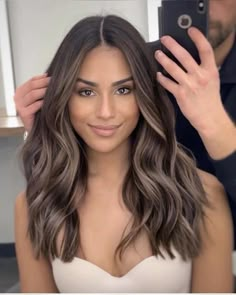 Dark Brunette Hair Ideas Colour, Brown Ash Hair Balayage, Dimension Brown Hair, Soft Brown Balayage On Black Hair, Dark Bayalage Hair, Brown Hair With Ash Brown Highlights, Brown Balayage Cool Tone, Dimensional Brunette Cool Tone, Dark Brown Hair With Ash Brown Highlight