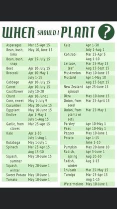 an iphone screen with the text when should i plant? on it, in green and white